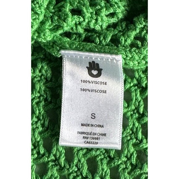 Spiritual Gangster Woman's Sz S Green Laurel Cardi Open Knit Cardigan Sweater - Picture 6 of 8